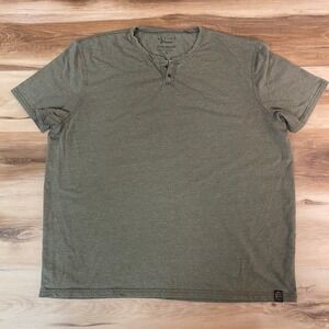 Lucky Brand Venice Burnout Shirt Mens XXL Green Henley Shirt Mens Short Sleeve
